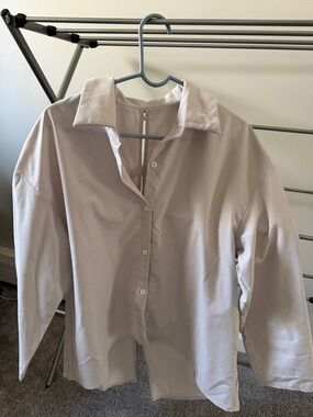 SHEIN Beige Button-Down Shirt